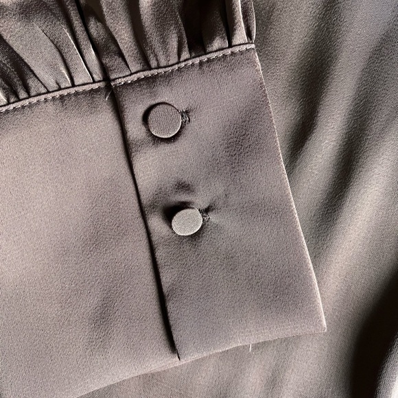 H&M Silky High Neck Blouse - Size XS - Chocolate Bronze - Picture 9 of 10